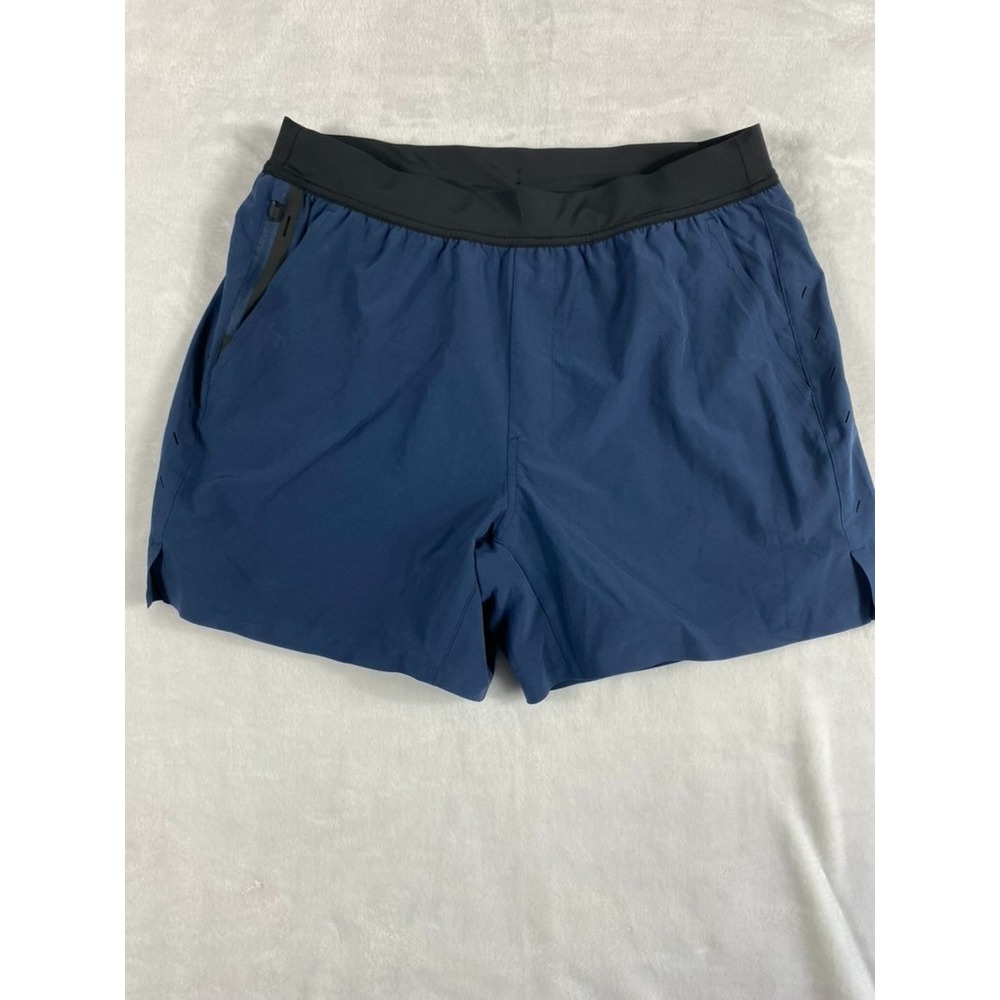 NWOT Ten Thousand The Interval Short Sz L Blue Lined Crossfit Gym SEE NOTE